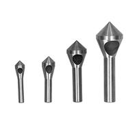Set di punte da trapano per svasatura e sbavatura, 4 pezzi, utensile per smussare in acciaio ad alta velocità 4241 per acciaio al carbonio e PVC, pulitore per fori obliqui da 2 a