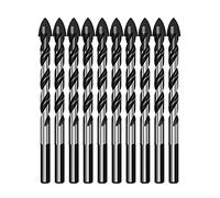 Set di punte da trapano, punta for piastrelle, dia. Punta professionale in carburo tungsteno 4/5/6/8/10/12mm 10PCS for ceramica, porcellana, mattoni, marmo granito, vetro, cemento(Diameter 6mm)