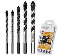 Set di Punte da Trapano, Punte da Trapano Professionali (5PCS) per Piastrelle/Mattoni/Plastica/Cemento/Legno/Vetro/Etc, Set di Punte da Trapano per Piastrelle di forza Industriale, 1/4"-1/2