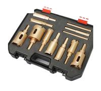 Set di punte da trapano rivestite diamantate, 10-12 pezzi 6-35mm strumenti for kit di seghe a tazza, utensili manuali for vetro marmo granito pietra piastrelle ceramica(12Pcs Plastic box)