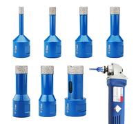 Set di punte diamantate per piastrelle, 7 pezzi, per smerigliatrice angolare M14, ø 6/8/10/12/14/16/20 mm, sega a tazza diamantata, per ceramica, granito, piastrelle, muratura, gres porcellanato