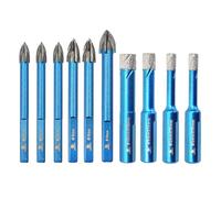 Set di punte diamantate per piastrelle BRSCHNITT - Corona diamantata - Sega a tazza per ceramica, granito, porcellana, piastrelle, pietra refrattaria, muratura, marmo, muratura (10 pezzi).