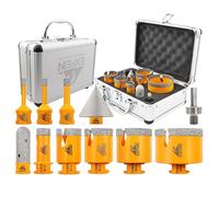 Set di punte diamantate per piastrelle da 11 pezzi, EXFEIN M14 sega a tazza diamantata 6/8/10/20/35/40/50/68mm + fresa per dita da 20mm, fresa a smusso da 50mm, adattatore per piastrelle ceramica