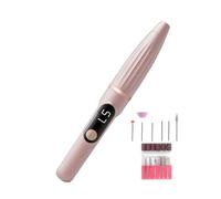 Set di punte elettriche per unghie, 2,1 x 15,3 cm, display digitale, strumenti per manicure e pedicure, velocità e testine sostituibili, kit portatile per salone di casa, viaggio