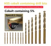 Set di punte elicoidali rivestite in cobalto da 1,0-13 mm Punta da trapano per pistola HSS M35 per utensili elettrici per taglierina per legno/metallo