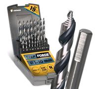Set di punte elicoidali Step Force 19 pezzi Ø1-10 mm - HSS-G DIN 338 per acciaio, acciaio da costruzione, alluminio, metalli colorati AMBOSS WERKZEUGE® Punte per lamiere, profili - Esagonale per