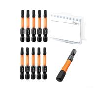 Set di punte esagonali a stella magnetica, inserti in acciaio al cromo vanadio con lunghezze 50 mm/65 mm per cacciavite elettrico e integrazione trapano (D)