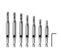 Set di punte for trapano a corona da 4/7/16 pezzi, for forare, maschiare, for cerniere, for porte, utensili elettrici autocentranti for lavorazione del legno(7pcs Set(b))