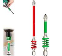 Set di punte magnetiche anti-slittamento con molla, 2025 New Strong Magnetic Durability Screwdriver Drill Bit Set, One Push to Eject Quickly for Cordless Drills and Hand Tools (2pcs-c)