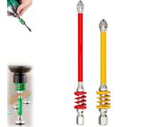 Set di punte magnetiche anti-slittamento con molla, 2025 New Strong Magnetic Durability Screwdriver Drill Bit Set, One Push to Eject Quickly for Cordless Drills and Hand Tools (2pcs-a)