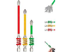 Set di punte magnetiche antiscivolo con molla 2025 New Strong Magnetic Durability Screwdriver Drill Bit Set, One Push to Eject Quickly, No More Slipping of Saw Teeth (3 pezzi)