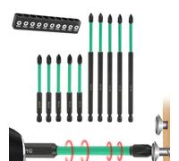 Set di punte magnetiche per cacciavite, 90 mm e 150 mm, in lega di acciaio, antiscivolo, Pozi PZ2 PZ3, Phillips PH2, con codolo esagonale da un quarto di pollice, per driver e trapani (90 mm)