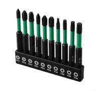 Set di punte magnetiche per cacciavite, in lega di acciaio, a croce PH1, PH2, PH3, PZ1, PZ2, PZ3, Torx T20, T25, T30, 70 mm, antiscivolo, 62HRC, 10 pezzi