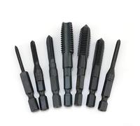 Set di punte metriche 3 in 1 per trapano e rubinetto con acciaio HSS rivestito nero, adatto per legno e metalli morbidi, fornisce perforazione, maschiatura e sbavatura efficienti con design a gambo