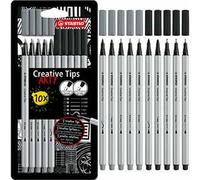 Set di punte multiple - STABILO Creative Tips - ARTY - Astuccio da 10 - Nero & Grigio
