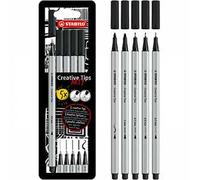 Set di punte multiple - STABILO Creative Tips - ARTY - Astuccio da 5 - Nero