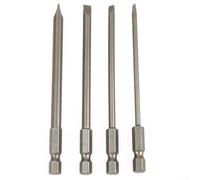Set di punte per cacciavite a taglio, 100 mm, 4 pezzi con punte a testa piatta SL3-SL6, codolo esagonale da 1/4", in lega di acciaio per cacciaviti e trapani elettrici manuali