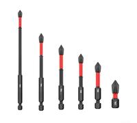 Set di punte per cacciavite a testa magnetica PH2, 26 pezzi, design antiscivolo per operazioni di guida di viti forti, con materiale in acciaio legato e rivestimento nero fosfatante resistente alla