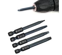 Set di punte per cacciavite a testa quadrata da 65 mm con gambo esagonale per trapano elettrico manuale - SQ0, SQ1, SQ2, SQ3-4 punte in acciaio blu scuro, durezza HRC 60±2, resistenti alla ruggine