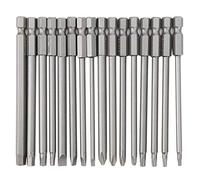 Set di punte per cacciavite da 16 pezzi da 100 mm, punta esagonale a croce con scanalatura e a cinque lobi cavi per trapano elettrico e cacciavite manuale, accessori in acciaio al