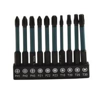 Set di punte per cacciavite da 70 mm, con testa a croce magnetica, punte Torx da 1/4 di pollice con codolo esagonale, in lega di acciaio PH1, PH2, PH3, PZ1, PZ2, PZ3, T20, T25, T30, per trapano