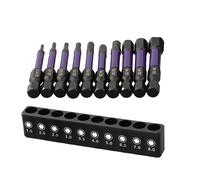 Set di punte per cacciavite magnetiche con 10 pezzi e 14 gambo per trapani a man
