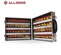 Set di punte per fresa da 100 pezzi con fresa per legno con gambo da 1/4" multiuso (strumenti per la lavorazione del legno per il miglioramento della casa e il fai da te)