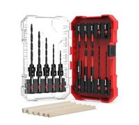 Set di punte per fresatura EZARC, 24 pezzi. Include punte coniche e 6 bastoncini di legno. Attacco esagonale da 1/4", cambio rapido. Ideale per falegnameria. Confezione inclusa.