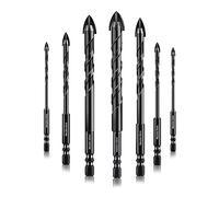 Set di Punte per Gres Porcellanato, Meccion 3-12mm 7Pezzi Punta Trapano Vetro Professionali per Piastrelle, Ceramica, Granito, Marmo, Plastica