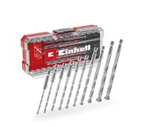 Set di punte per muratura originale Einhell S-CASE da 10 pezzi (secondo DIN 10083-2 in acciaio per utensili, gambo E 6,3, punta in metallo duro, mandrino a rullini, inclusa scatola di custodia)