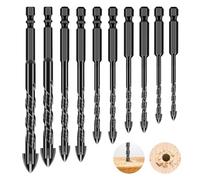 Set di punte per piastrelle 10PCS con codolo esagonale punta universale per ceramica, punta per vetro set di punte per muratura, vetro, cemento, muro, Ø 3-12 mm