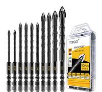 Set di punte per piastrelle e vetro TITGGI Professionale, 10 Pezzi, per Forare Piastrelle, Vetro, Ceramica, Porcellana, Legno, Specchi e Muratura, 5-12 mm