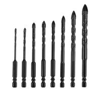 Set di punte per piastrelle in vetro, 8 pezzi, 3/4/5/6 x 2/8/10/12 mm, punte professionali per piastrelle, ceramica, muratura, vetro, plastica, legno, porcellana, metallo morbido