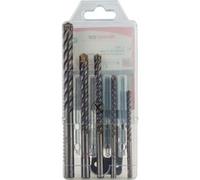 Fischer Kit 5 Punte Trapano D-SDX Quattro Taglienti, 5-6-8-10-12 mm, per Fori Definiti e Circolari su Muro e Pietra, Placca in Carburo di Tungsteno, attacco Cilindrico (non SDS)