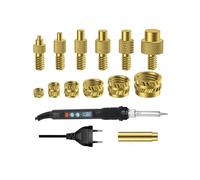 Set di Punte per Saldatura con Inserti Filettati, Saldatore A LED da 80 W con Temperatura Regolabile e 130 Inserti Filettati, Spina UE