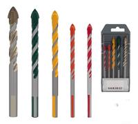 Set di punte per trapano a base triangolare con punte in lega per una rotazione stabile e una foratura accurata per piastrelle, cemento, mattoni e materiali compositi