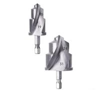 Set di punte per trapano a gradini multistadio, set di punte per trapano a gradini per tubi dell'acqua con manico esagonale, strumento per impianti idraulici di perforazione elettrica (4 punti + 2,5