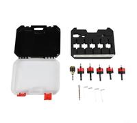 Set di punte per trapano a gradini regolabili, kit di punte da trapano per svasatura del legno con gambo esagonale, arresto limite per lavorazione del legno, plastica, trapani manuali e al litio (A)