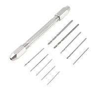 Set di Punte per Trapano a Mano con Doppio Perno di Precisione a Punte Fini, Set Trapano a Mano Morsa con Punte Elicoidali 10Pz per PCB, Artigianato, Gioielli, Orologeria