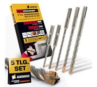 Set di punte per trapano a percussione SDS+ 5 pezzi, PGM Ø 5 - 10 mm x 110/160 mm - AMBOSS Tools SDS Crusher 4 - HM - Punta per calcestruzzo acciaio per pietra arenaria calcarea