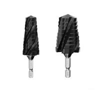 Set di punte per trapano a quattro scanalature, 2 pezzi, per metallo, legno, plastica, con marcature chiare e materiale in acciaio ad alta velocità per prestazioni affidabili (nero)