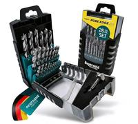 Set di punte per trapano HSS Pure Edge XC, 26 pezzi, 1 - 13 mm Bayerwald Tools - Xtra Clean con punta di centraggio Brad Point & svasatore conico - fori senza schegge in legno morbido/duro e materiali