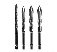 Set di punte per trapano in carburo, per granito, piastrelle, vetro, metallo, legno e cemento, testa eccentrica con elevata resistenza all'usura, per trapani manuali ed elettrici (6+8+10+12mm)