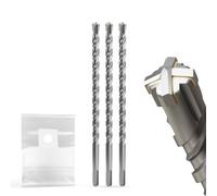 Set di punte per trapano SDS Plus, 12 mm x 260 mm, taglio reversibile professionale in carburo di tungsteno, per calcestruzzo, muratura e pietra, 3 pezzi, durevoli e potenti