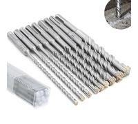 Set di punte per trapano SDS PLUS, set di punte SDS 9 pezzi 5 6 6 8 8 10 12 14 16 x 160 mm, punta a doppia spirale per pietra e calcestruzzo, per utensili da trapano per cemento, pietra, legno
