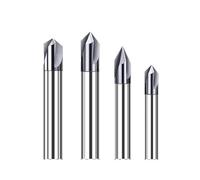 Set di punte per trapano svasatore, Fresatura di smussi, svasatura angoli in metallo duro, fresa for, sbavatura bordi, fresatrice con scanalatura a V, 60, 90, 120 gradi, 2, 3 taglienti(10XR90X75LX3F)