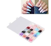 Set di punte per unghie finte Nutriess da 576 pezzi, copertura completa, colore puro, stampa alla moda su unghie finte, punte artistiche