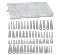 Set di punte per unghie in gel - 180 pezzi trasparenti a copertura completa, forme di design sandwich per manicure e pedicure, forme pratiche per viaggi, matrimoni, Vac