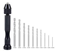 Set di punte professionali per trapano a mano, mini twist (0,8 - 3,0 mm), Precision Hand Drill Bit Rotary Tools Set of 11, for Metal Wood, Manual Work DIY Jewelry, Assembling, Model Making