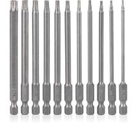 Set di punte Torx da 11 pezzi, 100 mm, extra lunghe, T6-T40, magnetico, attacco esagonale da 1/4", per avvitatore elettrico e utensili manuali